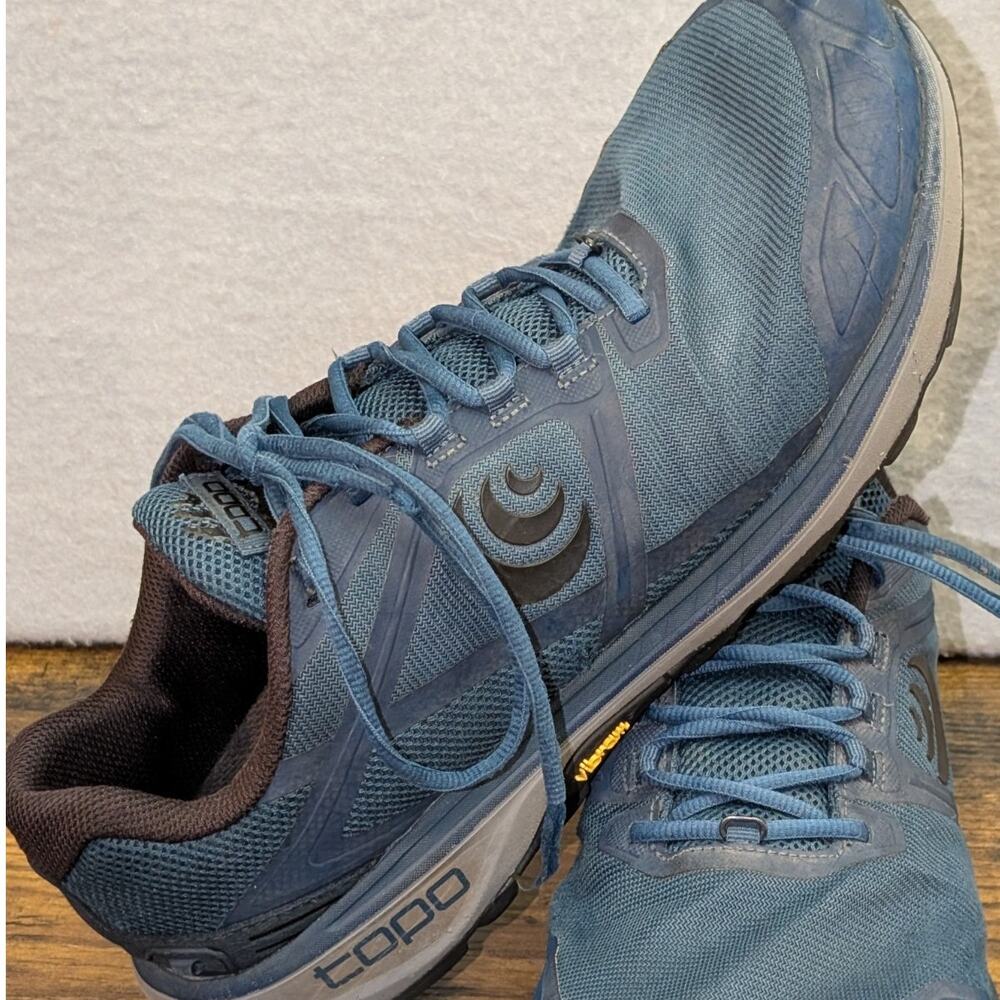 Topo Shoes Men's 13 Navy Blue Athletic Terraventure 4 Vibram Trail Running
